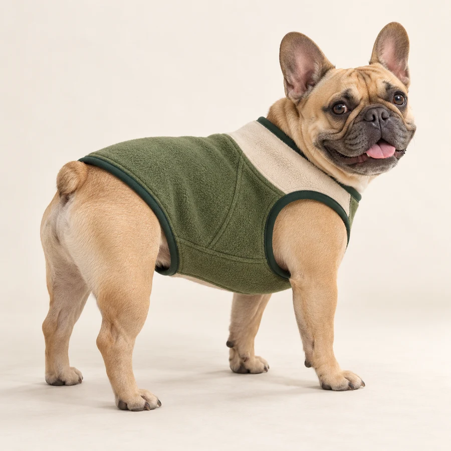 Moss Mochi Fleece Vest — official AI concept